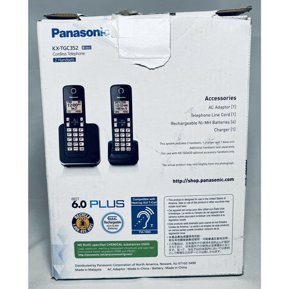 Panasonic KX-TGC352 Expandable Cordless Phone Backlit Display Black Intercom - Picture 16 of 16